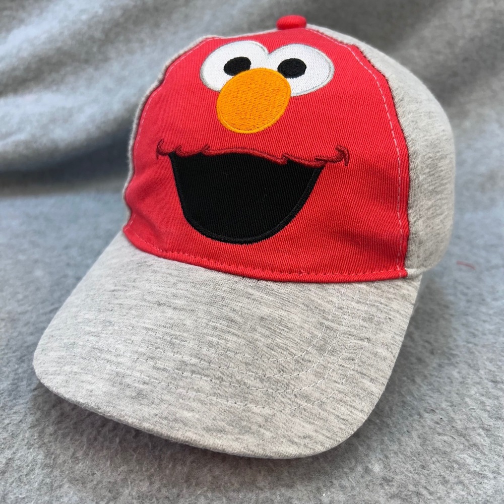 Elmo Face Infant Gray Sesame Street Baseball Cap Adjustable Jersey Knit OSFM